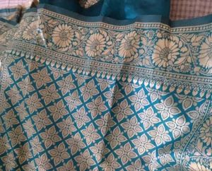 Green Floral Dress Material