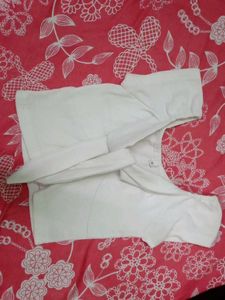 Cute White Tie-Front Crop Top