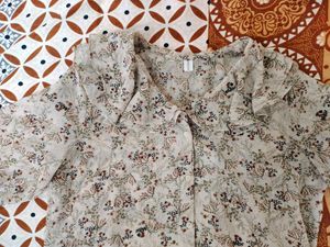 Sheer Floral Print Top