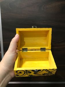 Wooden Yellow Handpainted Tijori Box