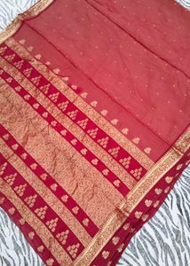 maroon colour pure Gadwal saree