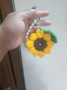 Sunflower Crochet Keychain