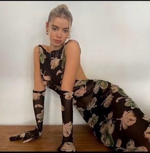 Floral Backless Maxi Dress