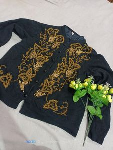 💥Sale💥Only For 24 Hrs.🔥Embroidery Woolen Black
