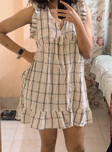 Cute white mini summer dress