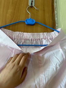 Beautiful Baby Pink Kurta Pant Set With Mirror Wor