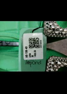 Elegant Green Embellished Flats