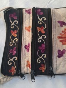 Beige And Black Sling Bag