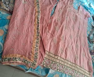 Embroidered Kurta Set pink