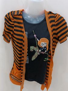 Girls Tshirt And Shrug