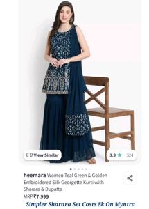 Radiant Mirror &amp; Sequin Heavy Work Sharara Set💙