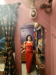Red Maxi Cocktail Dress.