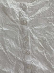 Elegant White chikankari Kurti Top