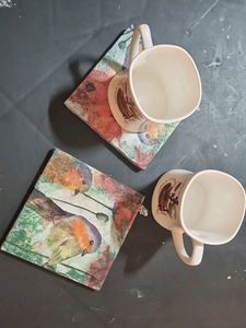 MDF Decoupage Coasters Set Of 2