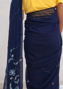 Elegant Navy Blue Saree