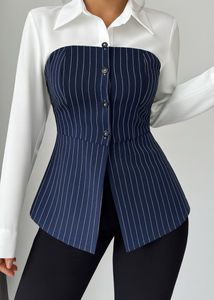 Stylish Striped Colorblock Top