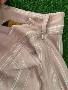A-line Striped Pink Skirt