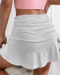 White Ruffled Mini Skirt