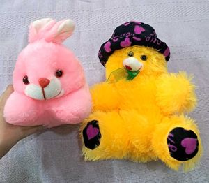 Cute Plush Bunny & Bear Set