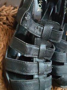 Black Catwalk Gladiator Heels