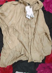 Zara Beige Shirt - New with Tag