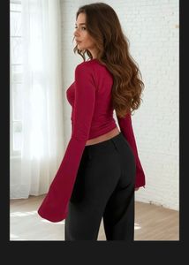 Burgundy Lace Detail Top