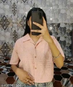 Stylish Net Crop Shirt For Women S Size Ize