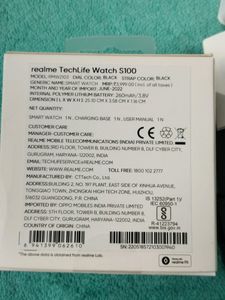 Realme Black Strap TechLife Watch S100 1.69 HD Dis