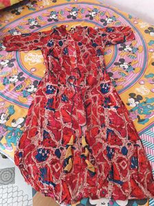 Red Patterned Dress
