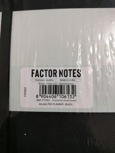 Black Undated Factor Notes Planner