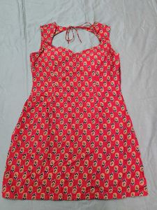 Red Printed Cotton Kurti