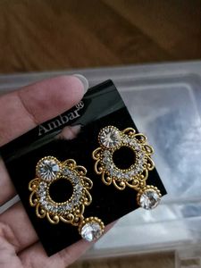 Ambar Gold &amp; Crystal Earrings