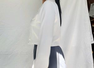 Cropped White Blazer