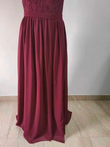 Burgundy Lace Gown