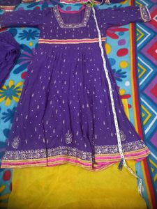 Purple Embellished Salwar Kameez