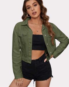 Olive Green Cropped Denim Jacket🫶🏽🤍💚