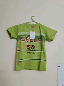 Kids Summer Tshirts Green Color Suitable For 4-5 Year Old Kids