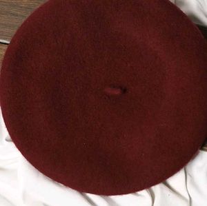 Burgundy Wool Beret