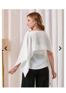 Shein strapless Elegant White Cape Top