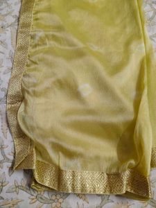 Lime green stitched salwar suit