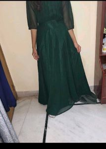Elegant Green Ethnic Gown part xl georgette