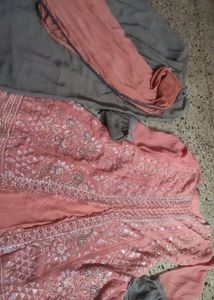 Cut Work Gol Kurta Nd Plzao Set