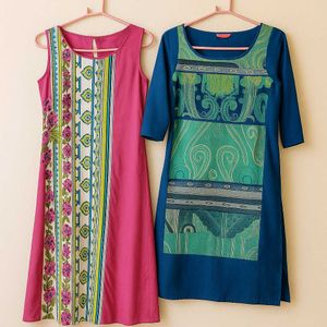 W Kurta Combo (Pink & Blue):