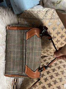 Plaid &amp; Brown Crossbody