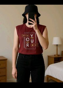 Sleeves Cotton Printed Tshirt