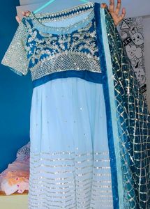 Elegant Blue Lehanga Choli Set