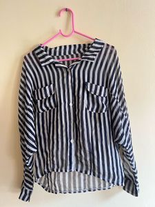 Striped Sheer Blouse