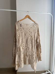 Crochet Paisley Lace PLUS SIZE Tunic Top