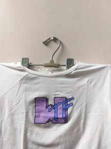 White crop Graphic Tee