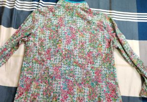 Floral Print Zip-Up Shirt